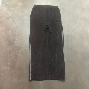 Vintage FUBU men's grey stripe velour wide leg baggy sweatpants hiphop L